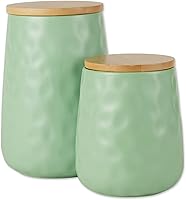 Vista 21 de DII Kitchen Accessories Collection, juego de recipientes de cerámica mate texturizados, color blanco antiguo, color vid, 3 piezas