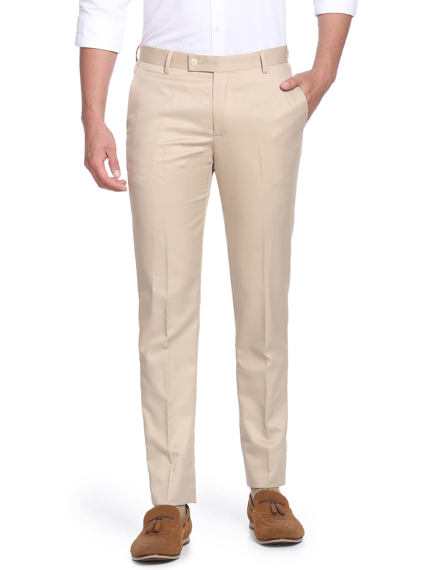 ArrowMen's Mid Rise Tailored Fit Pants