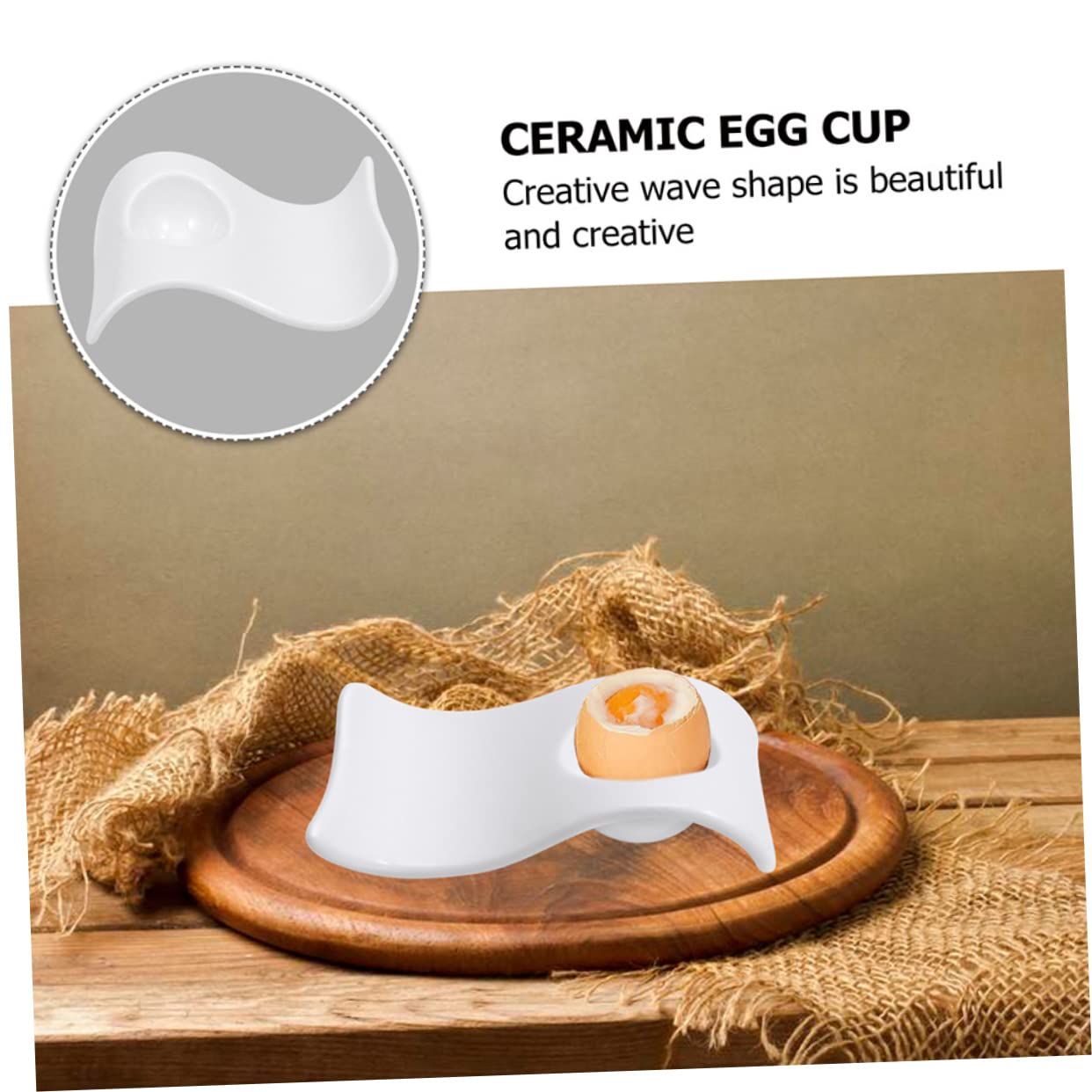 ABOOFAN 6 Coquetiers en Céramique Blancs Modernes et Élégants Lot de 6 Pièces Faciles à Nettoyer pour Servir des Mini-apéritifs à Table