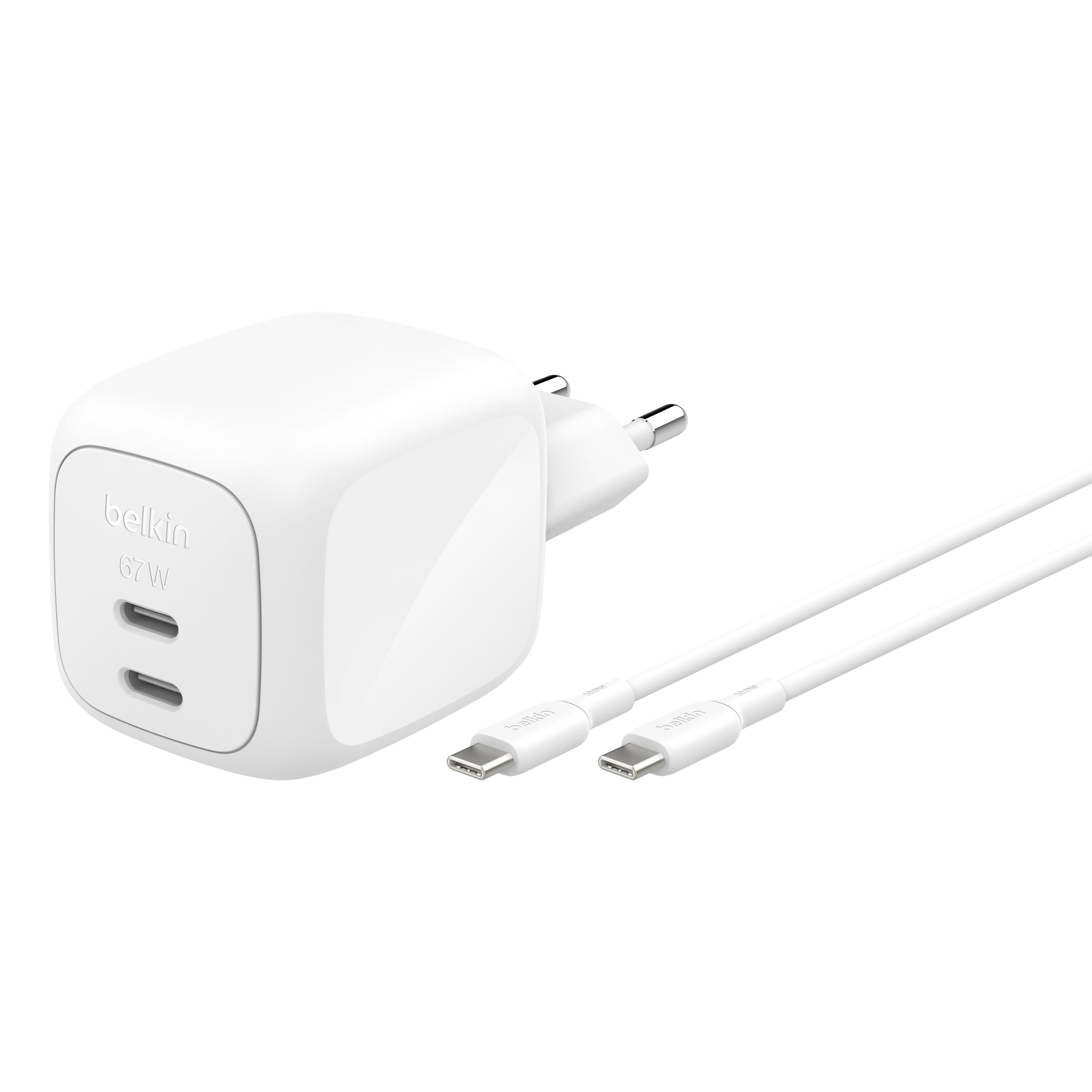 Belkin BoostCharge Pro 2 Portlu USB-C Şarj Cihazı 67 W, hızlı şarj