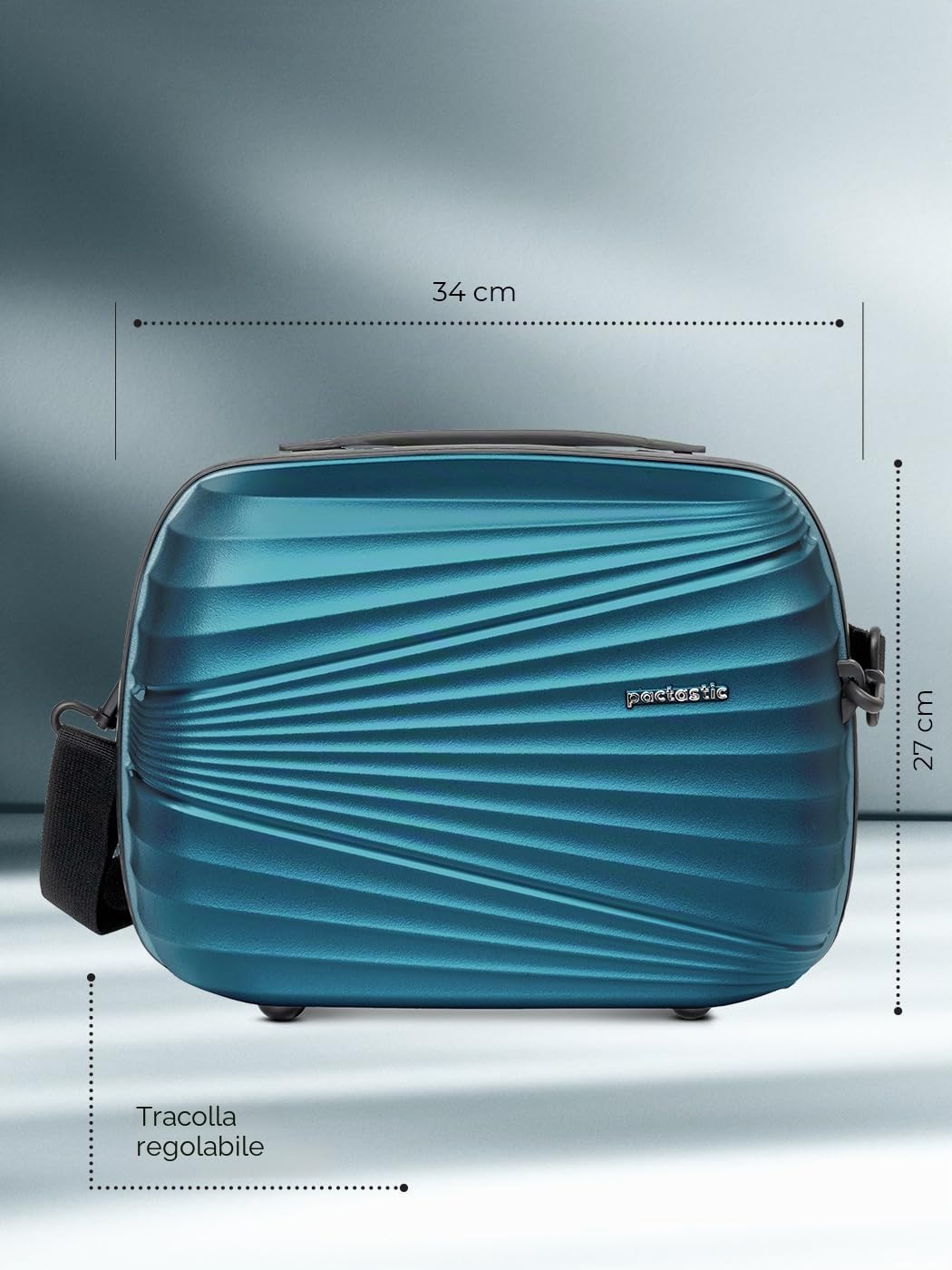 Pactastic Collezione 02 + BC, Turchese metallizzato, Beauty Case (34 cm), Beauty case rigida