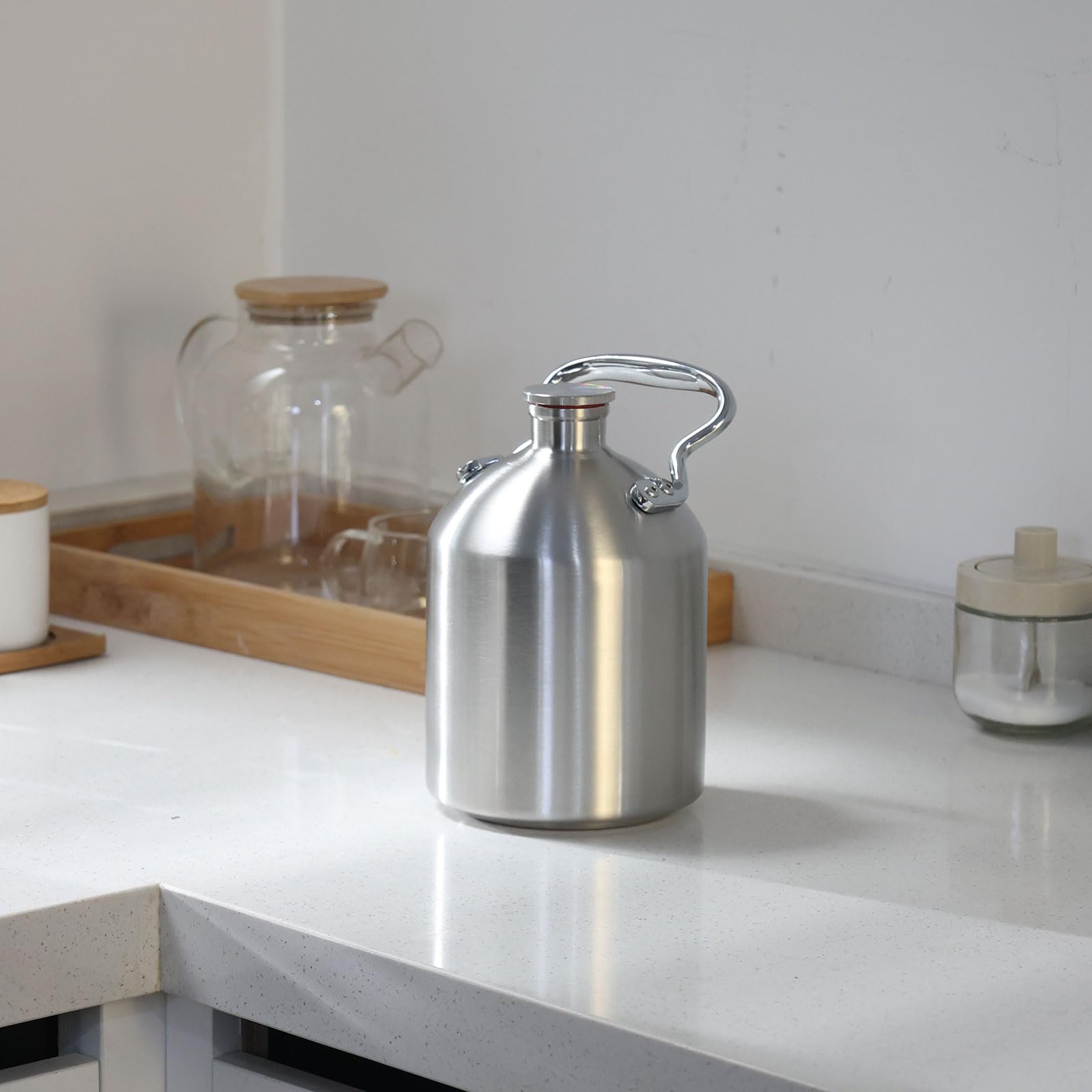 KEG STORM Stainless Steel Protable Beer Water Mini Keg Beer Container for Drinking Carrying 2L