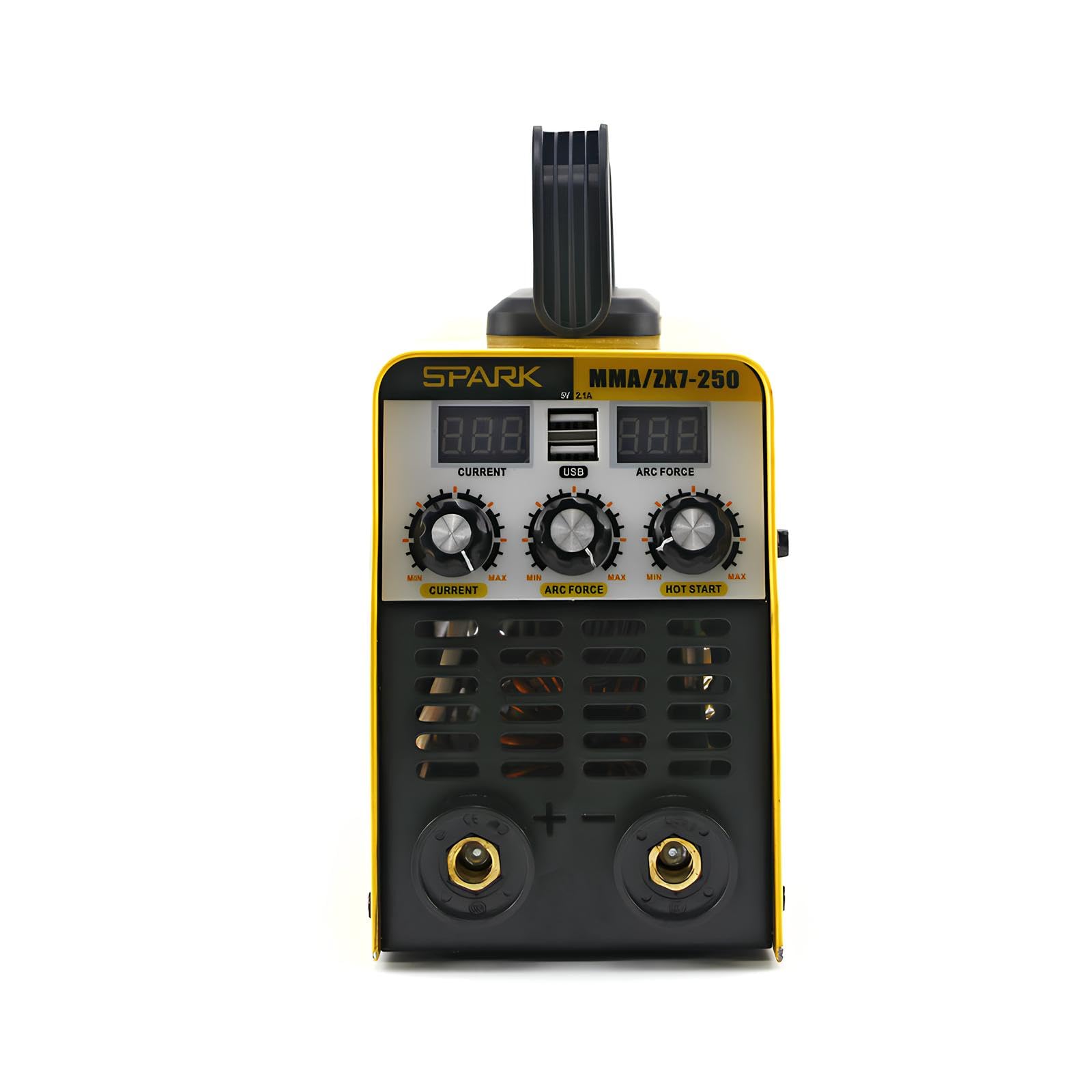 Soldadora Inversora MMA 250A, Doble Pantalla LCD, 2 Puertos USB, 220V, Ideal para Uso Doméstico y Profesional