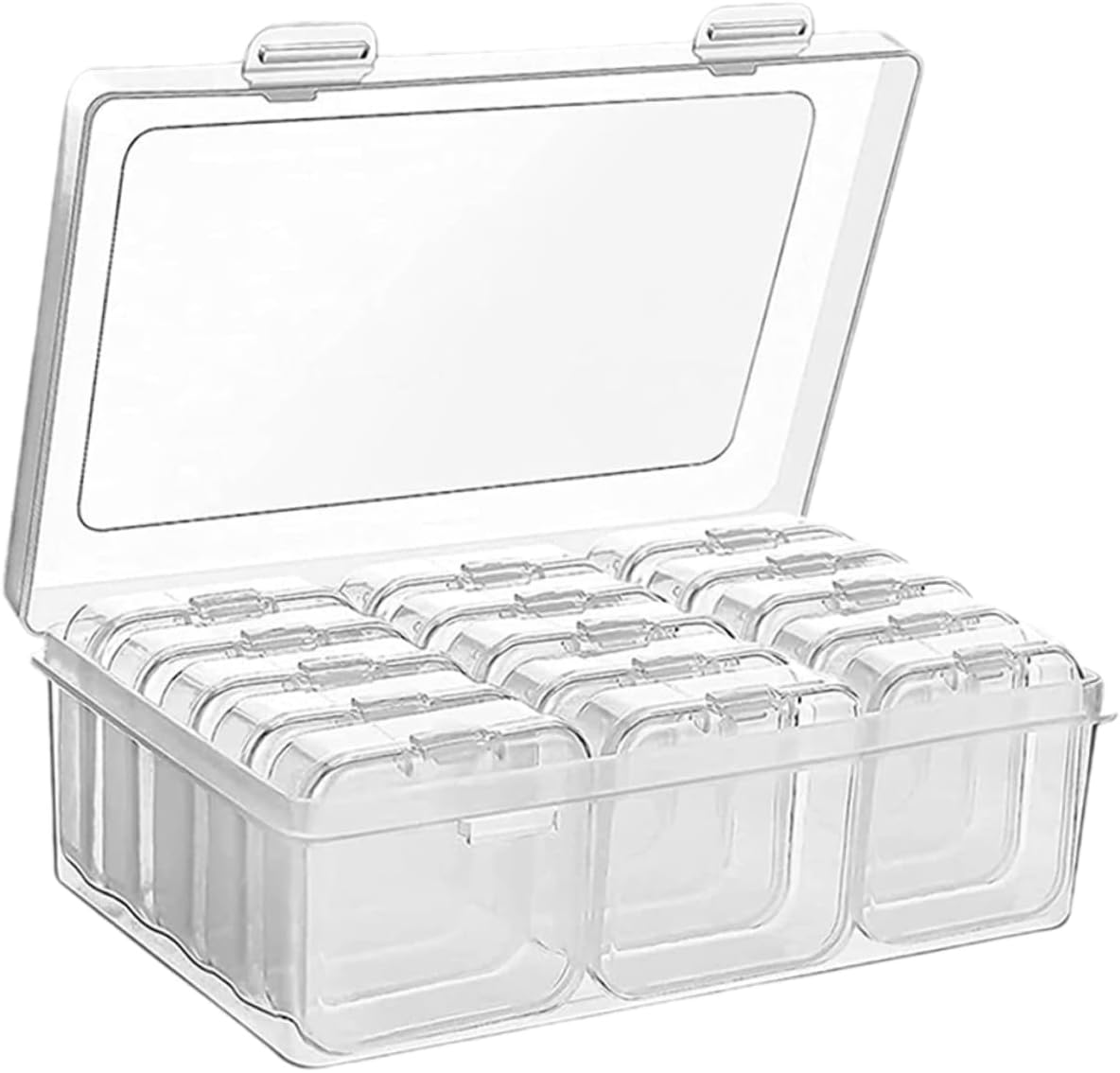 1set Transparent Jewelry Divider Box Portable Storage Container for Beads and Jewelry Making Multi-grid Organizer for Crafts and Accessories for Home Decoration and Storage