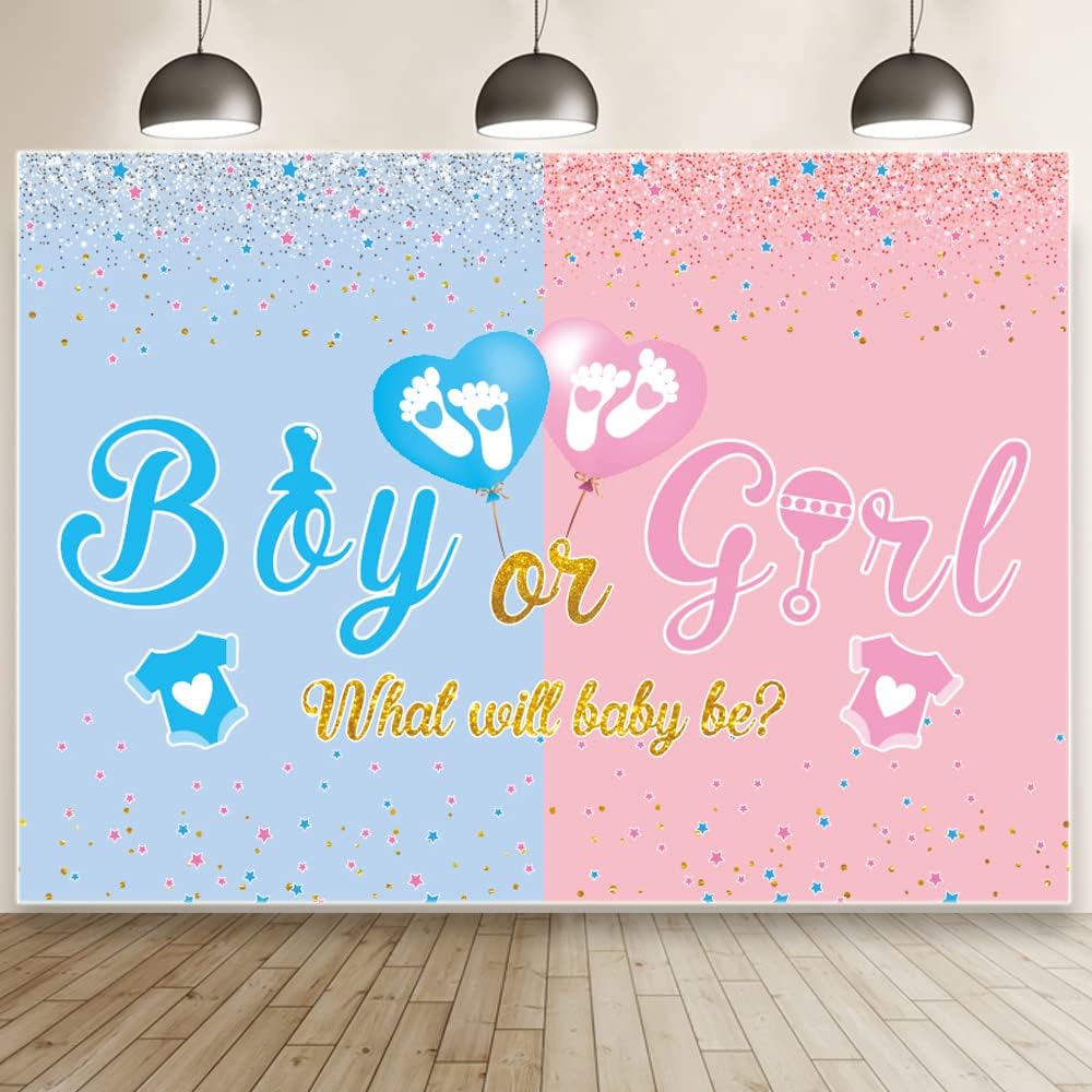 Gender Reveal Decorations Gender Reveal Banner 7 FT x 5 FT