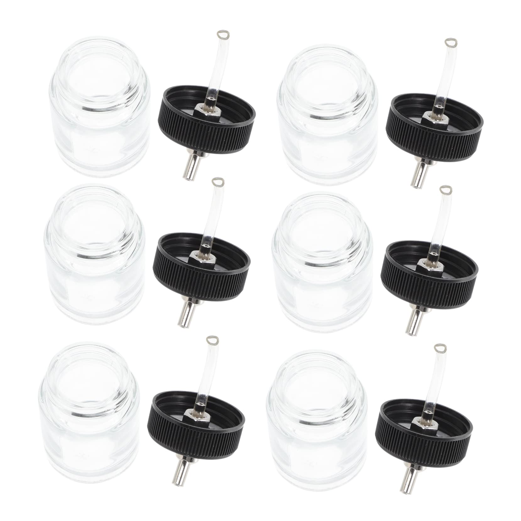 PACKOVE 10Pcs Transparent Glass Paint Bottles Airbrush Paint Storage Containers Leak Dispensing Jars for Art Supplies Compatible with Dual Action Airbrushes