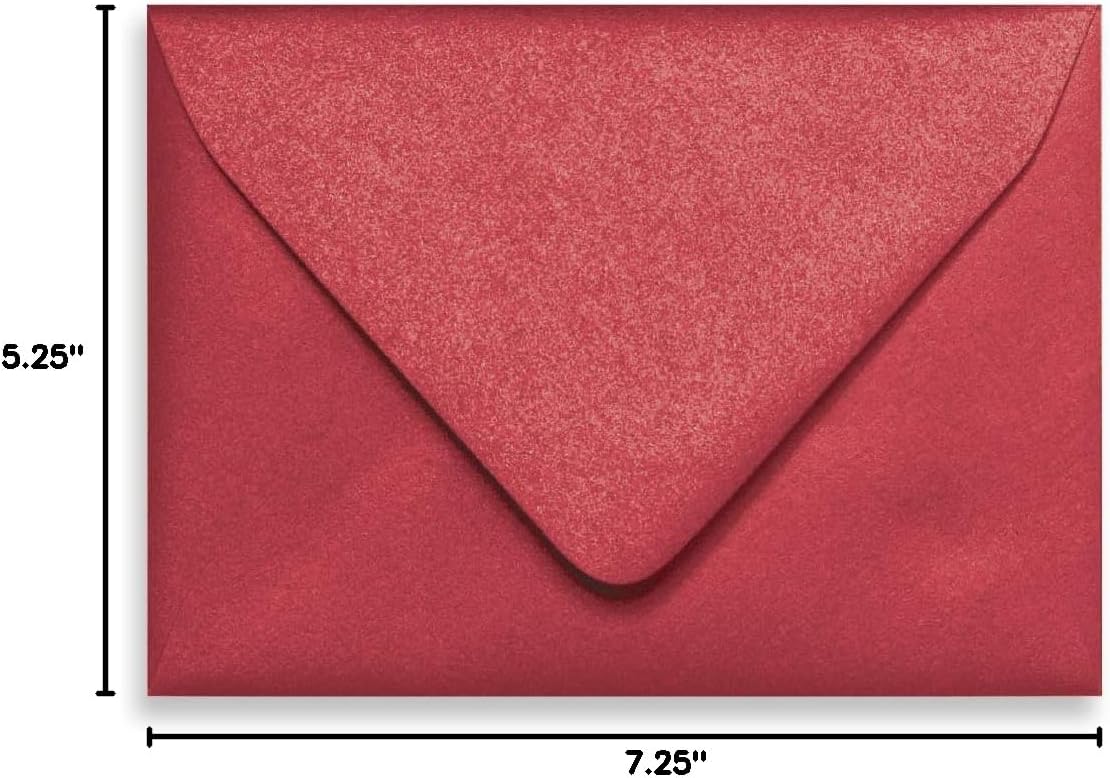 Crimson A7 Euro Curved Flap Invitation Envelopes - Pack of 50