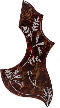 Acoustic Guitar Pickguard, Hummingbird 2mm Thick Self-Adhesive Scratch Plate for Gibson Acoustic Guitar Replacement red2