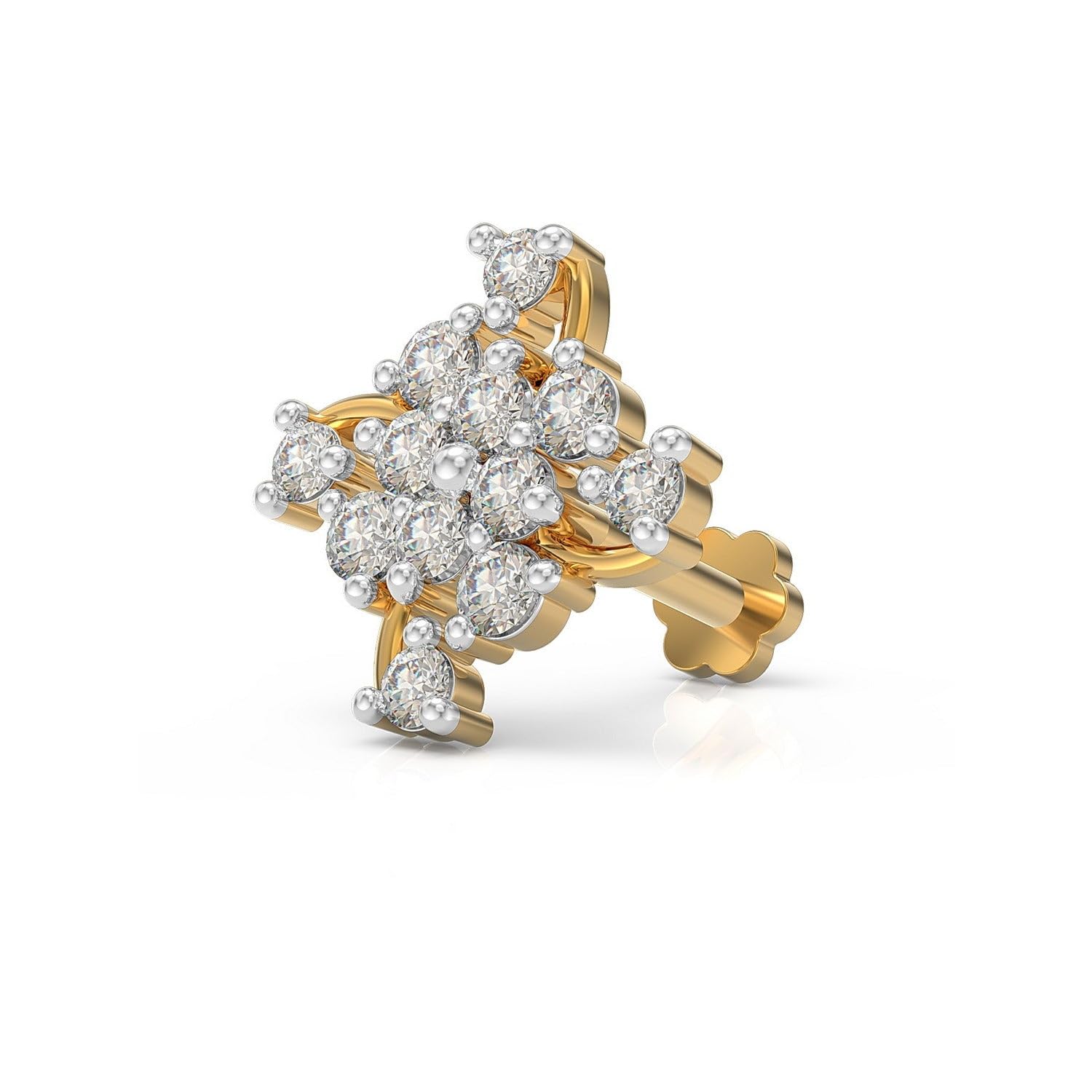 925 Sterling Silver 18K Gold Plated Radiant Bloom Nose Pin for Women and Girls | With Certificate of Authenticity and 925 Stamp-image-8