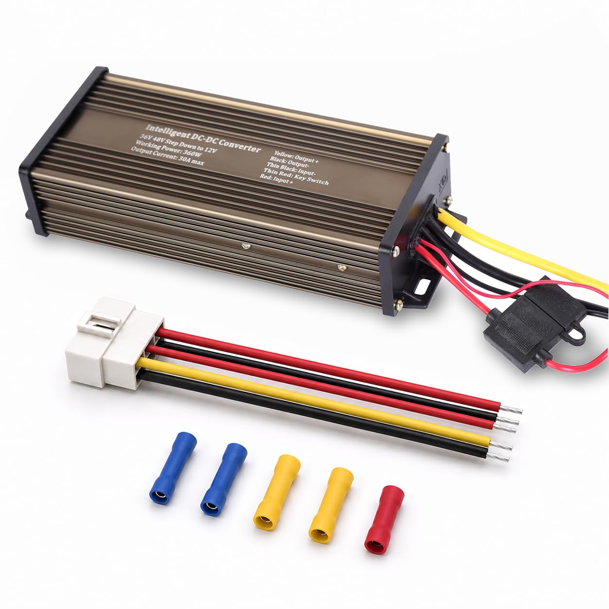 Pro Chaser DC-DC Golf Carts RVs 48V 36V Volt Voltage to 12V Step Down Voltage Reducer Regulator for Headlights Taillights Solar Panels Radios (30A 360W)-image-1