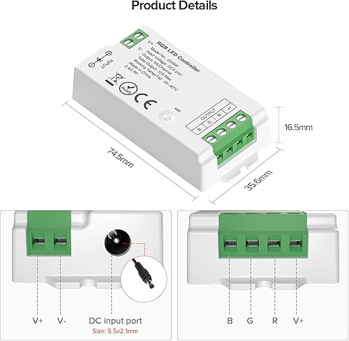 Miniatura 2 de FCOB Controlador LED C03RF Soporte PWM 5050SMD COB RGB (+ R G B) Tira de luz LED de 4 pines compatible con LM096 WR01RF RC03RF RF remoto