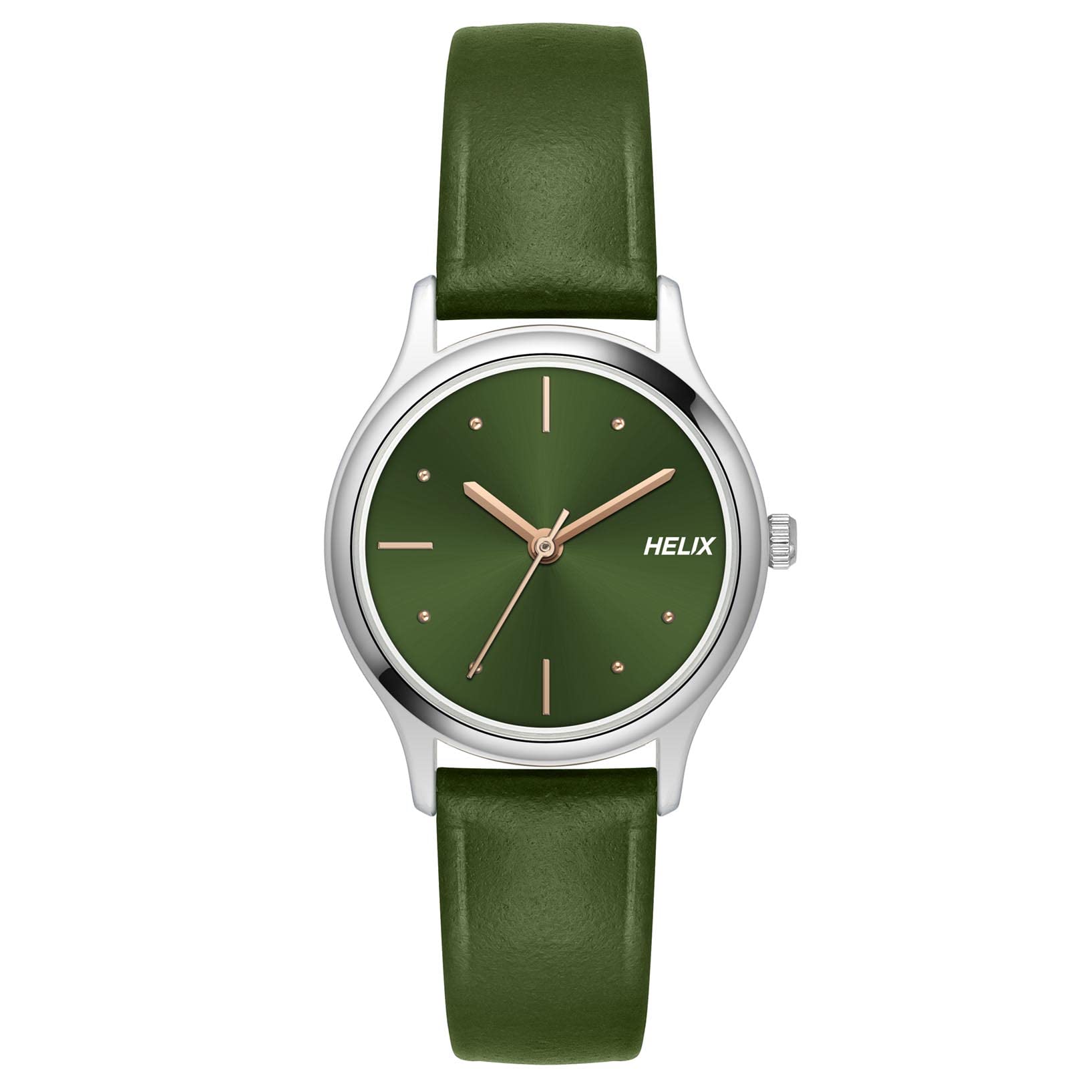 Helix by Timex Olive Round Analog Watches for Women | Quartz Movement Leather Strap Ladies Watches | Upto 30 m Water Resistance with Buckle Closure | Gift for Women TW051HL01 (B0BQY5LWFQ) Amazon Price History, Amazon Price Tracker