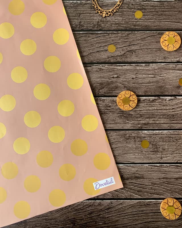 Dovetail Sunlight Gift Wrapping Paper β Pack of 20 Sheets (29 x 19 in) | Peach & Gold Polka Dot Design for Birthdays, Anniversaries, Corporate & Everyday Gifting 3
