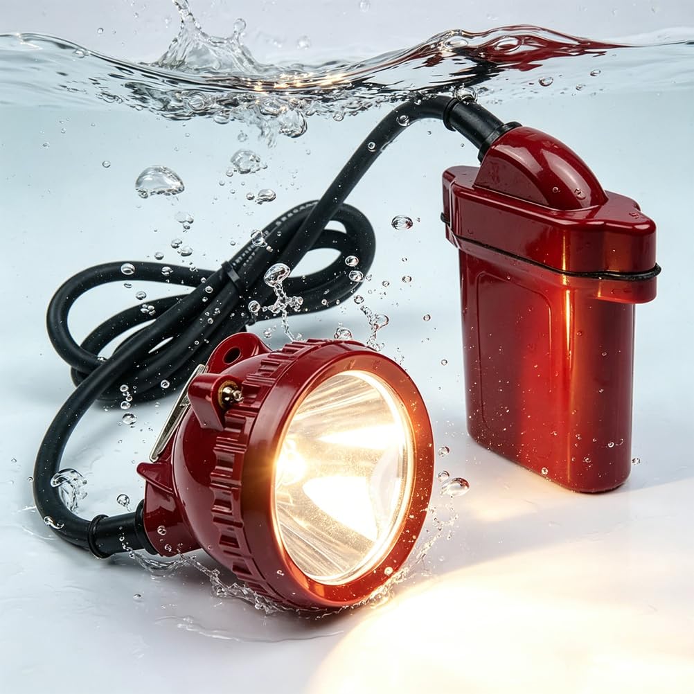 Super jasna lampa górnicza LED czołowa lampka górnicza wodoodporna podziemna, odporna na wybuchy lampka na kask, CZERWONA