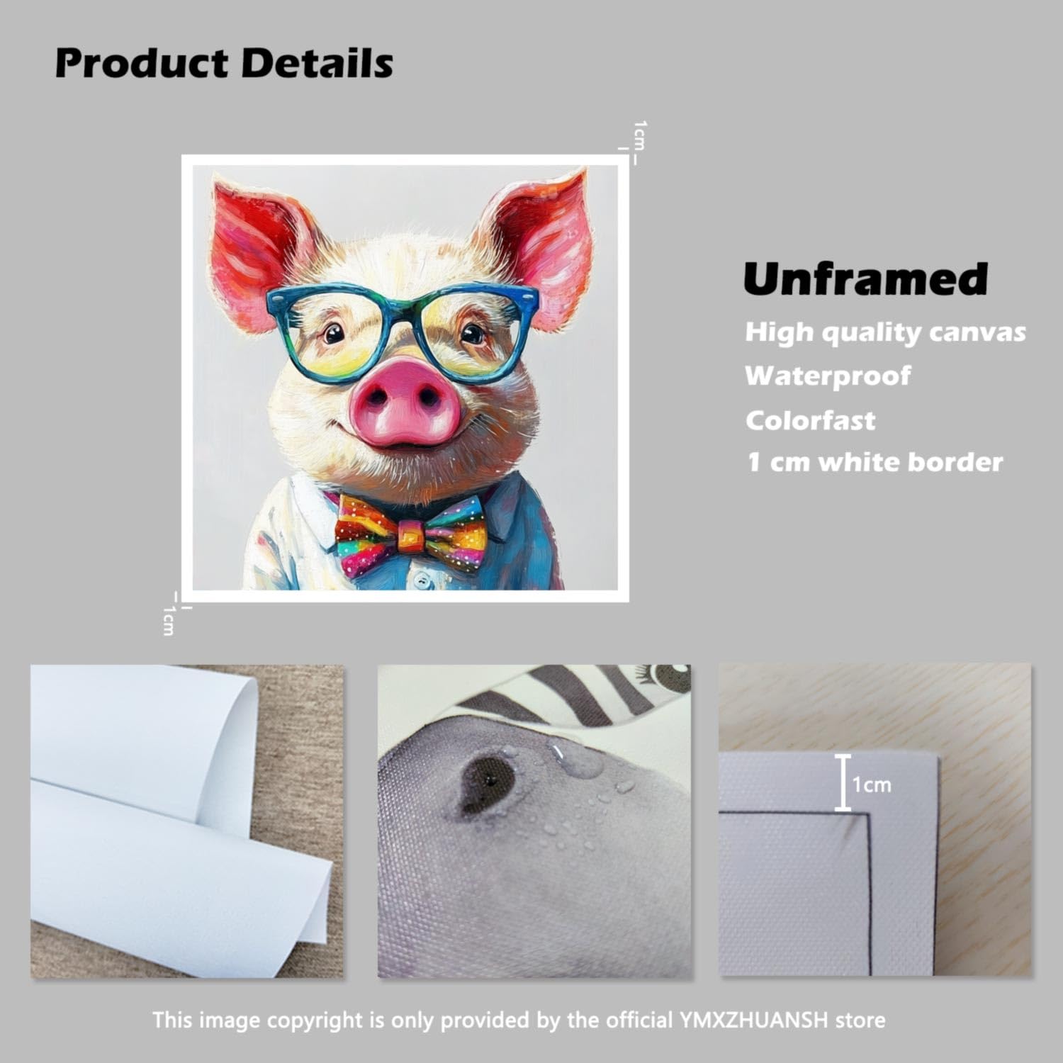 Amazon.co.jp: YMXZHUANSH 面白い動物キャンバスウォールアート豚