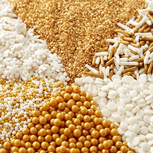 Wilton Sprinkle Mix, Gold/White, 6 Cell #TOP2
