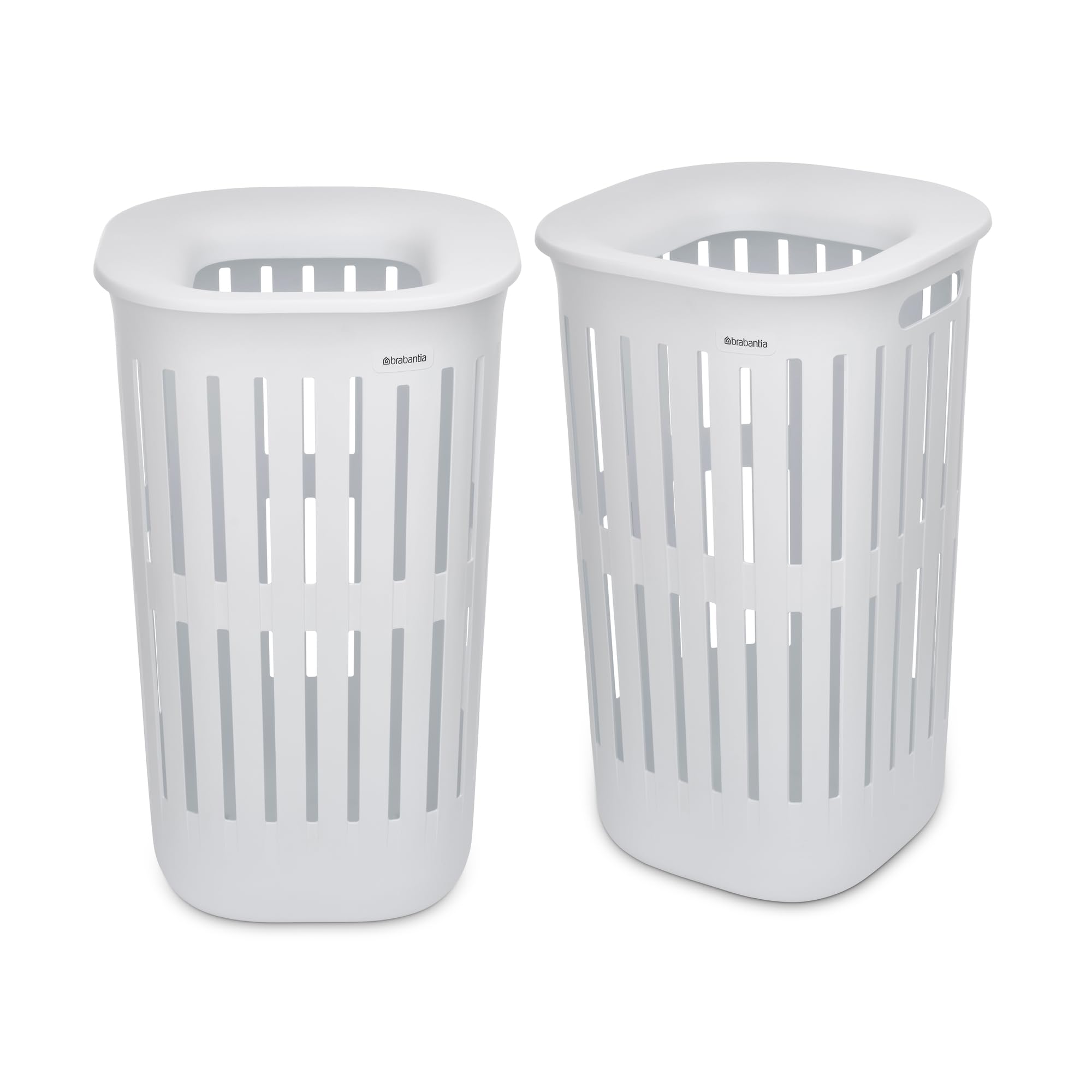 Brabantia Collect-It Laundry Basket 55L (White), Set of 2, Laundry Hamper for Kitchens and Utility Rooms, Storage Basket for Clothing, Towels and Bedding