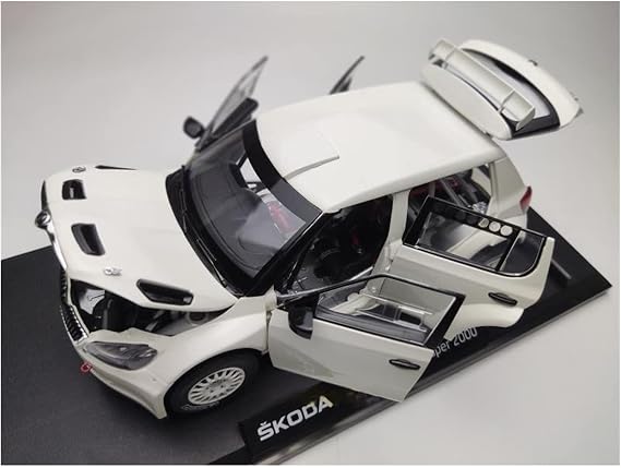 نموذج سيارة مكتمل بمقياس 1/18 لسيارة سباق Skoda Fabia Super 2000 المصنوعة من سبائك معدنية ومحاكاة ثابتة للبالغين وزينة قابلة للتجميع ونسخة مصغرة من السيارة