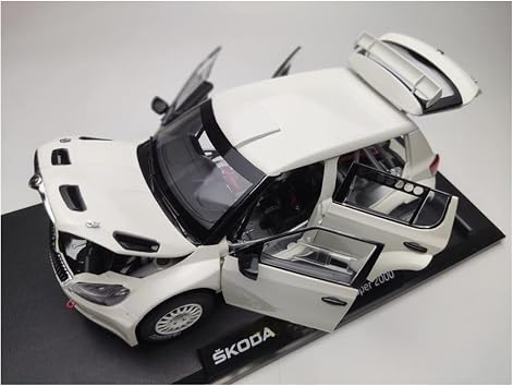 نموذج سيارة مكتمل بمقياس 1/18 لسيارة سباق Skoda Fabia Super 2000 المصنوعة من سبائك معدنية ومحاكاة ثابتة للبالغين وزينة قابلة للتجميع ونسخة مصغرة من السيارة