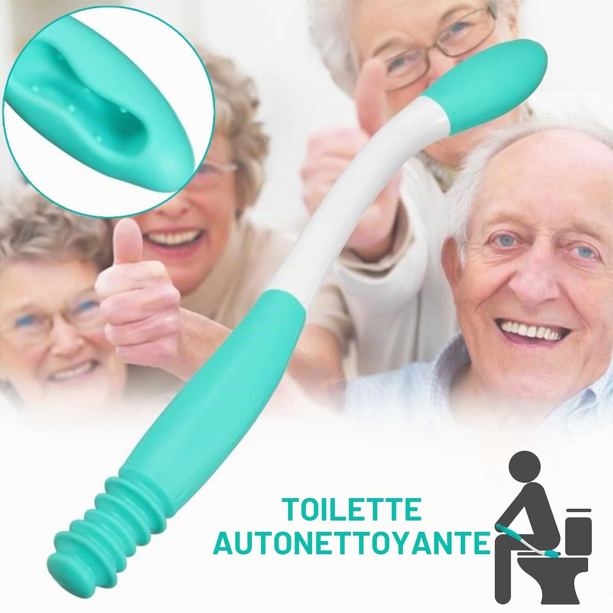 Essuie Fesse Aide aux Toilettes Pinces pour papier toilette - Easy Wipe Aide - Poignée longue portée facile à utiliser Aides à La Toilette Outils Les Personnes âgées et Femme Enceinte