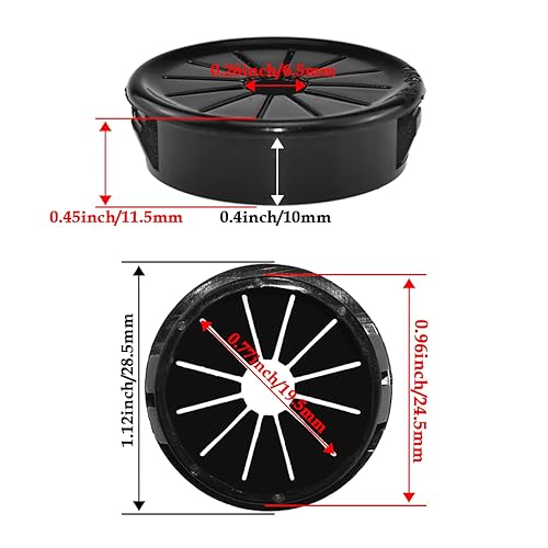 Miniatura 9 de Ojales de cable de 1-38 pulgadas tipo hebilla en forma de pétalo para gestión de cables y protección de gabinetes, 5 piezas de 1.378 in