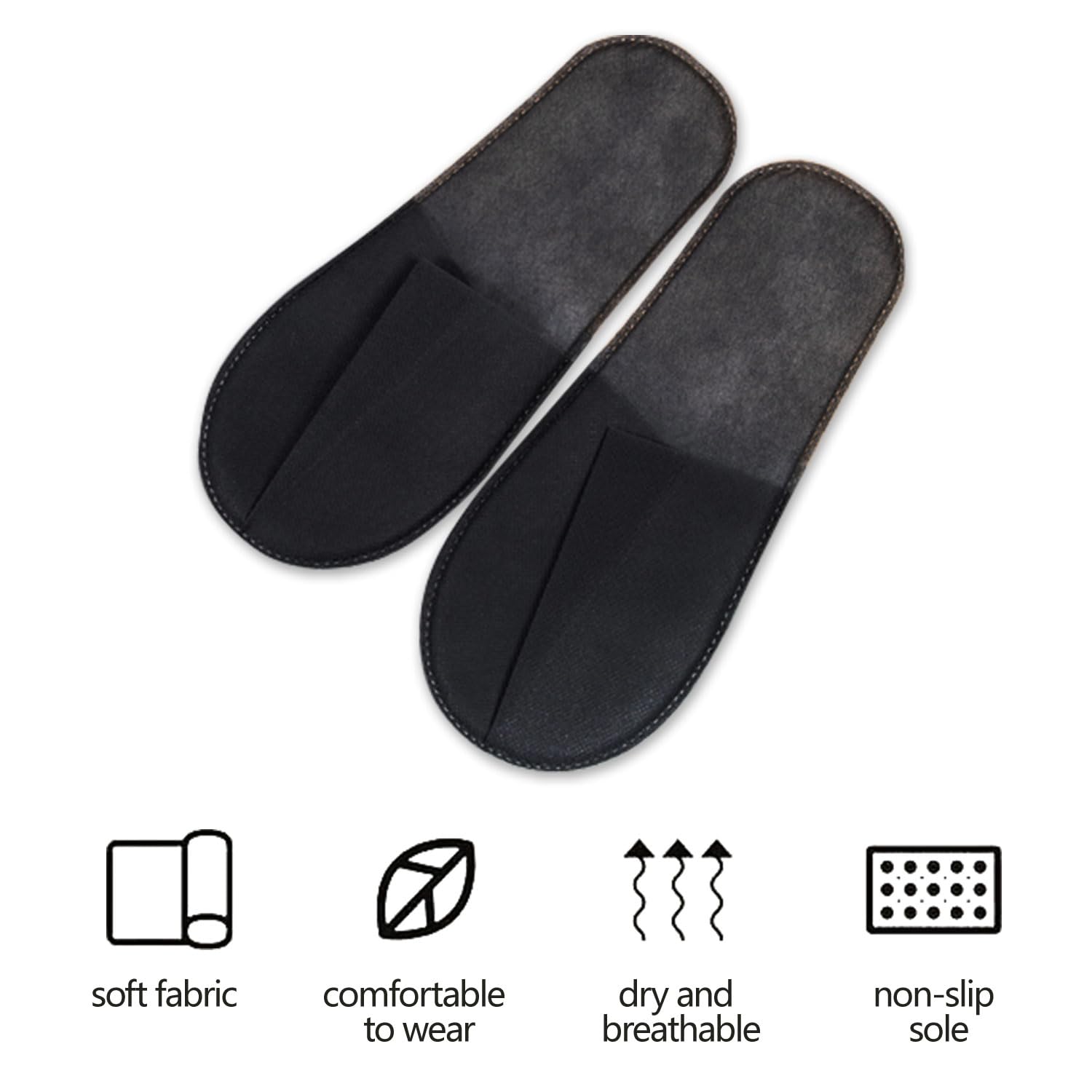 Usa e Getta Antiscivolo, D'albergo, Chiuse, Monouso Ospiti, Confortevoli, Unisex, Lavabili, Misura Universale, per Ospiti di Hotel, Feste, 4 paia