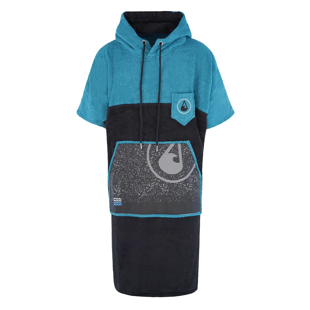 WAVE HAWAII Poncho Uno Surfponcho 60% Viskose aus Bambus und 40% Baumwolle für Körpergrößen von 175-205 cm Umkleidehilfe für Schwimmen Strand Surfen Duschponcho für Damen Herren Erwachsene