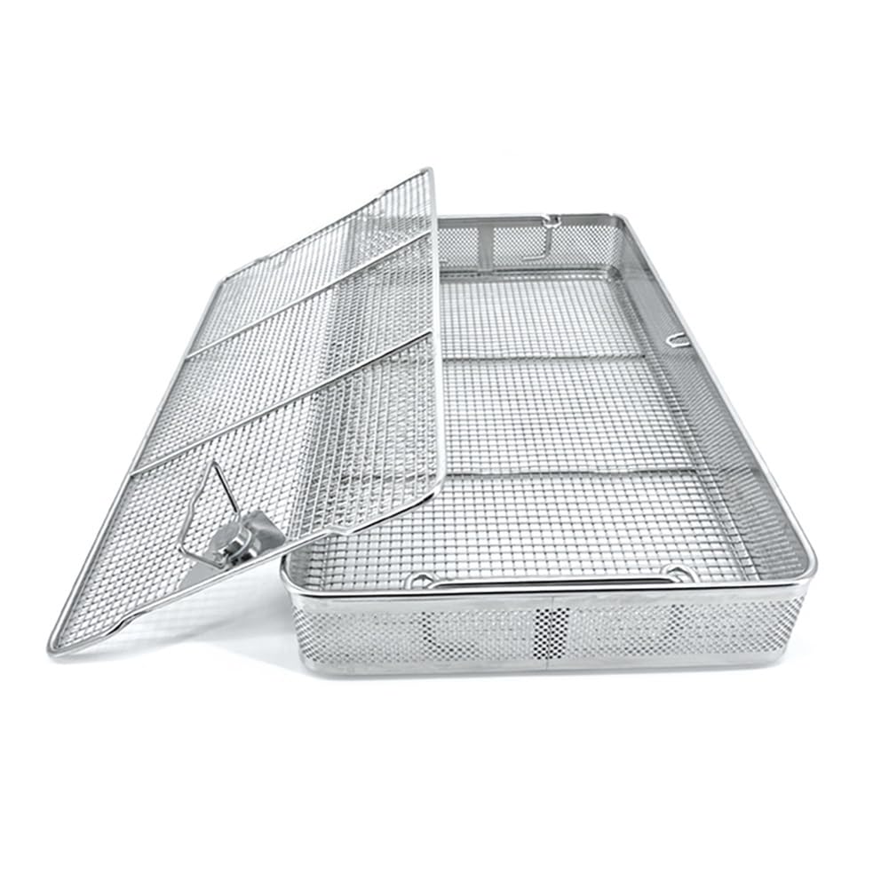Cesta de desinfección de acero inoxidable para limpieza a alta temperatura, diseño de malla para un uso eficiente de la sala de suministro