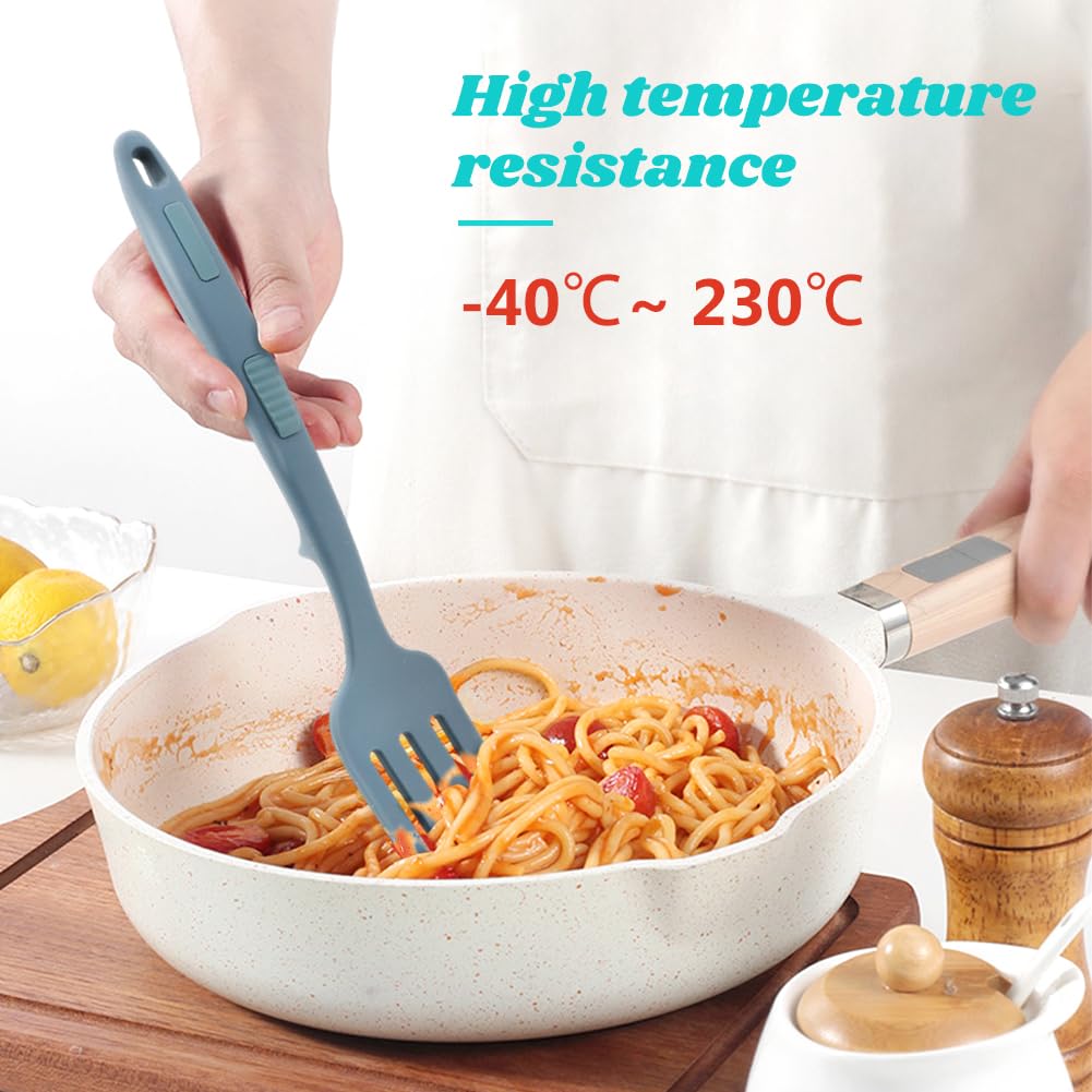 2pcs Silicone Flexible Forks Silicone Cooking Fork Heat Resistant 11.6 Inch Nonstick Blending Fork Ultimate Fork for Mix Ingredients, Mash Food(COLOR:blue) — Amazon image 4