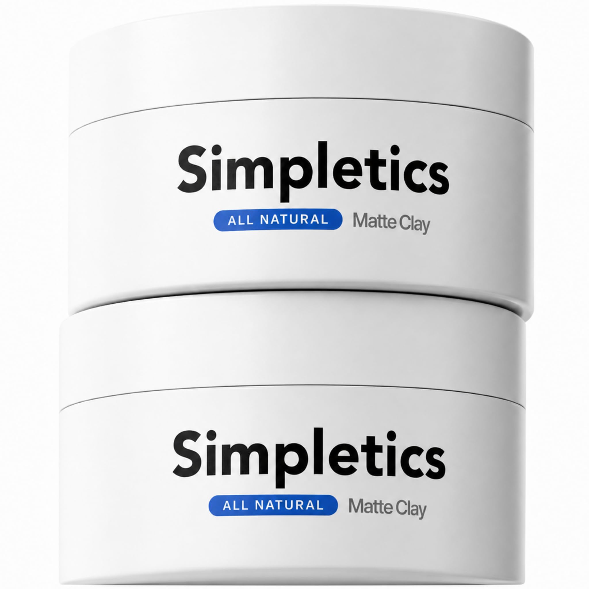 Simpletics Hair Clay for Men, Vanilla Scent, Matte Strong-Hold Styling Clay, 2 oz