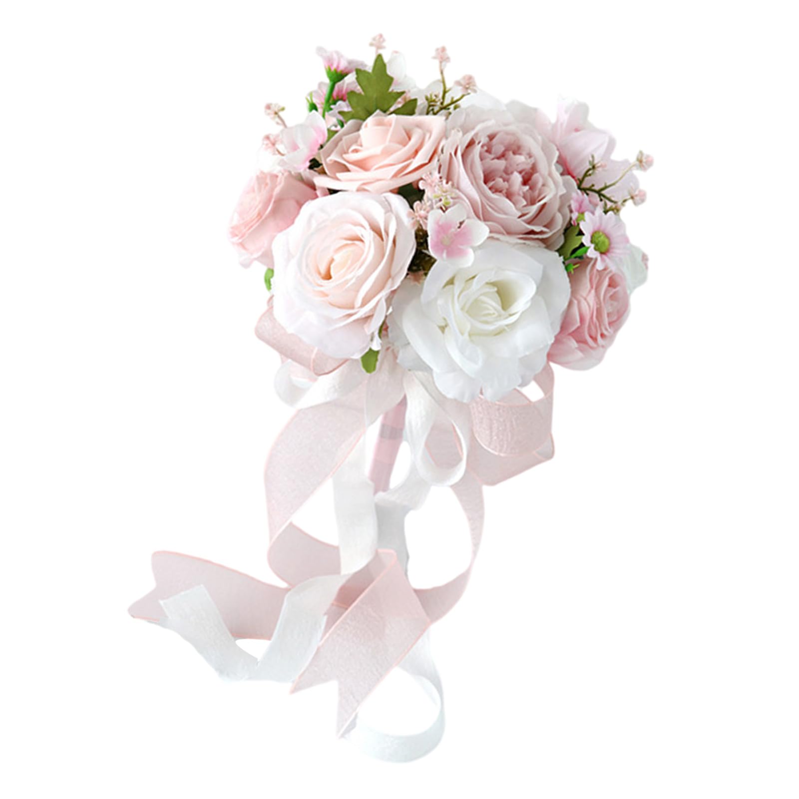 Woedpez Artificial Colorful Flowers Bouquet Wedding Ceremony Beautiful for Bridesmaids and Home Decoration Light Weight