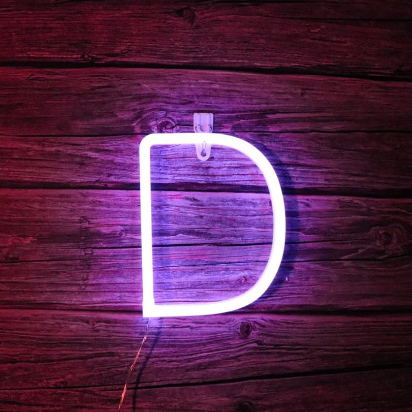 Neon Purple LED Marquee Letter Lights, Light Up Letters Glitter Alphabet Letter Sign Battery Powered for Night Light Birthday Party Wedding Girls Gifts Home Bar Christmas Decoration — image 1