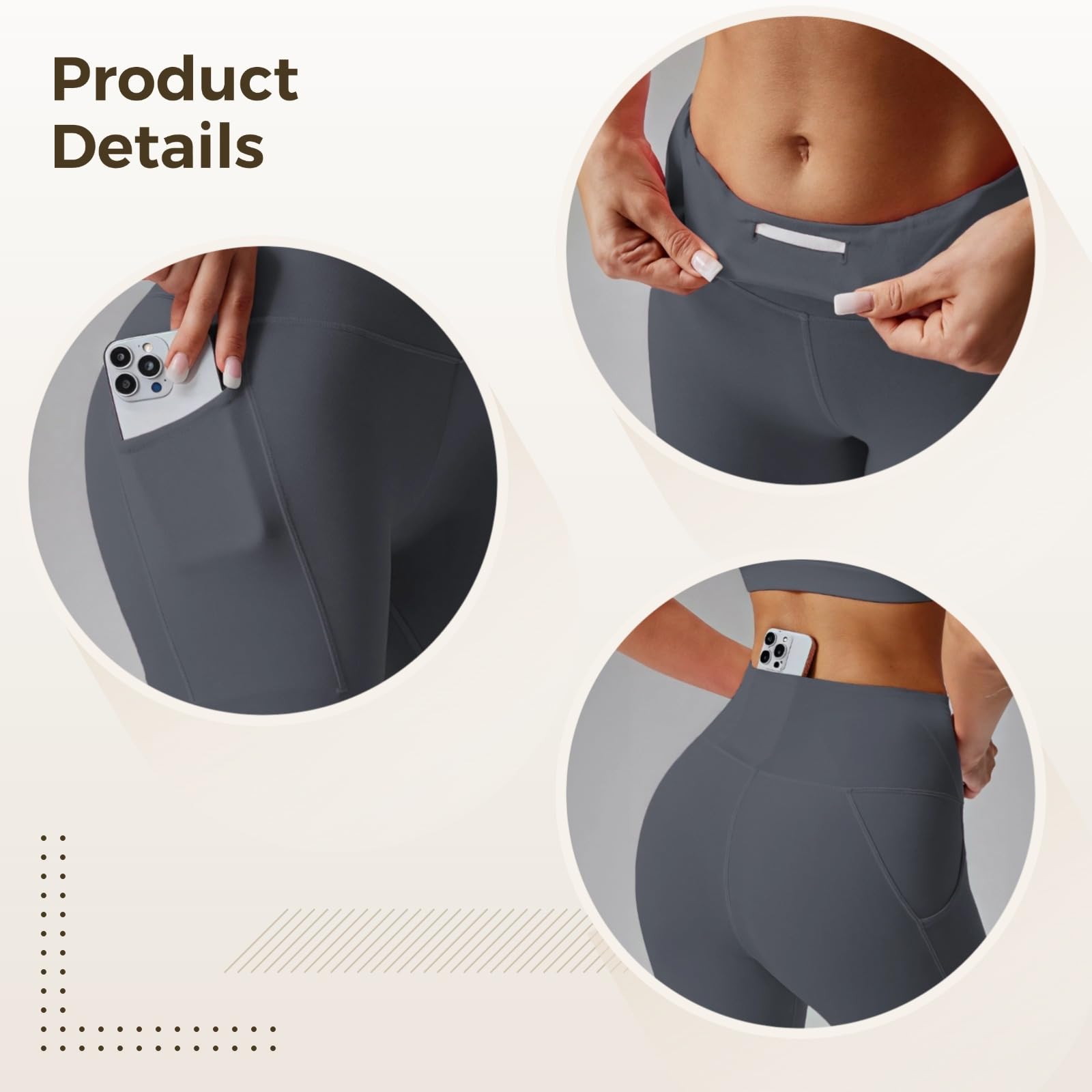 Bezszwowe legginsy do jogi z wysokim stanem dla kobiet, rozciągliwe szare spodnie treningowe do jogi i fitnessu, szary, 3XL