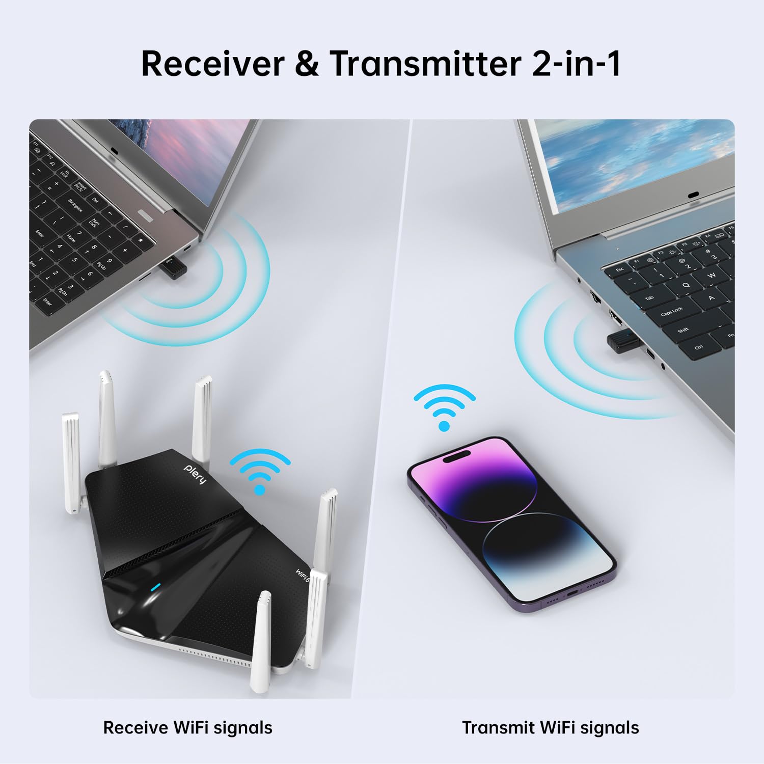 Adaptador WiFi USB para PC de escritorio, 5G 2.4G de doble banda WiFi Dongle 802.11AC 650Mbps adaptador de red inalámbrico para laptop, compatible con Windows 11/10/8.1/8/7/XP