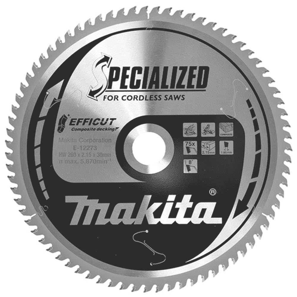 MAKITA disco de corte TCT 260 x 30 x 75T E-12273
