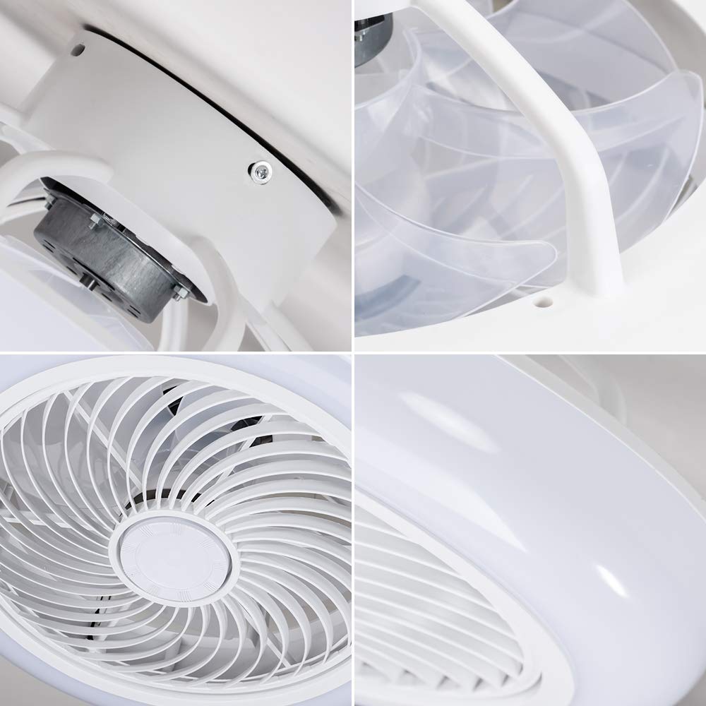 LCiWZ 18 ln Ceiling Fan with Lights,Enclosed Low Profile Fan Light,LED