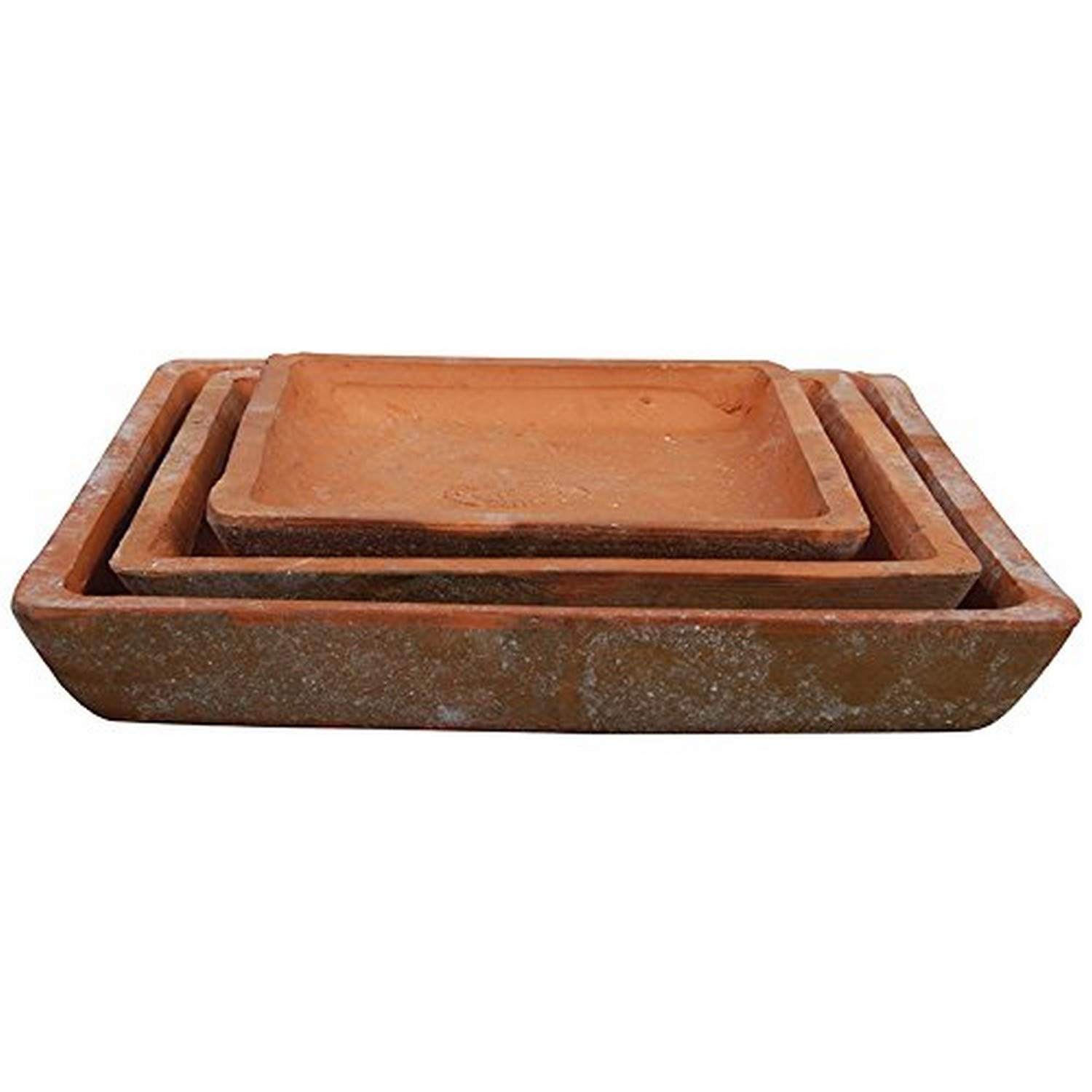 Amazon.com : Esschert Design AT06 Aged Terracotta Square Saucers
