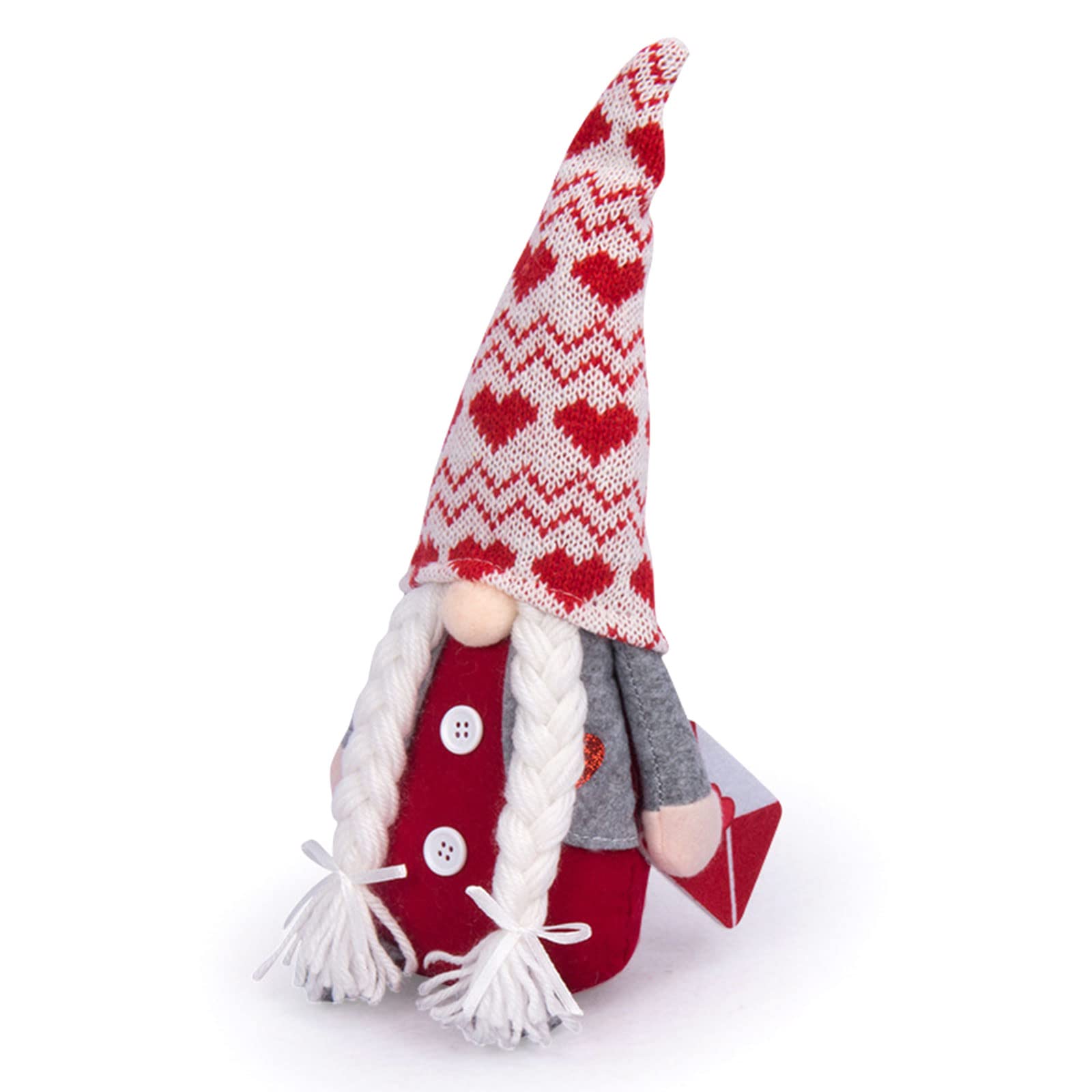 Elnwnnkc Ladies Day Knitted Heart Faceless Doll Scandinavian Tomte Decorations Swedish Gnomes Dwarf Figurines Swedish Ornaments