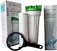 Filtro para Caixa D'água ou cavalete, cisterna e poço artesiano com 2 refis
