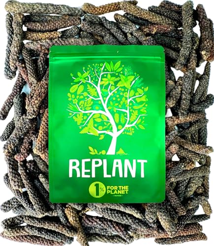 REPLANT - Poivre Long de Java 100g - Grand Cru de Java 2025 - Poivre Entier pour Moulin - Sachet Recharge Moulin FreshZIP