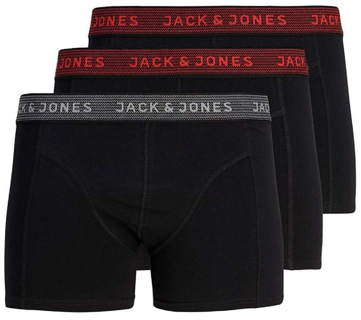 JACK & JONES men's plain boxer shorts - Red - X-Large
