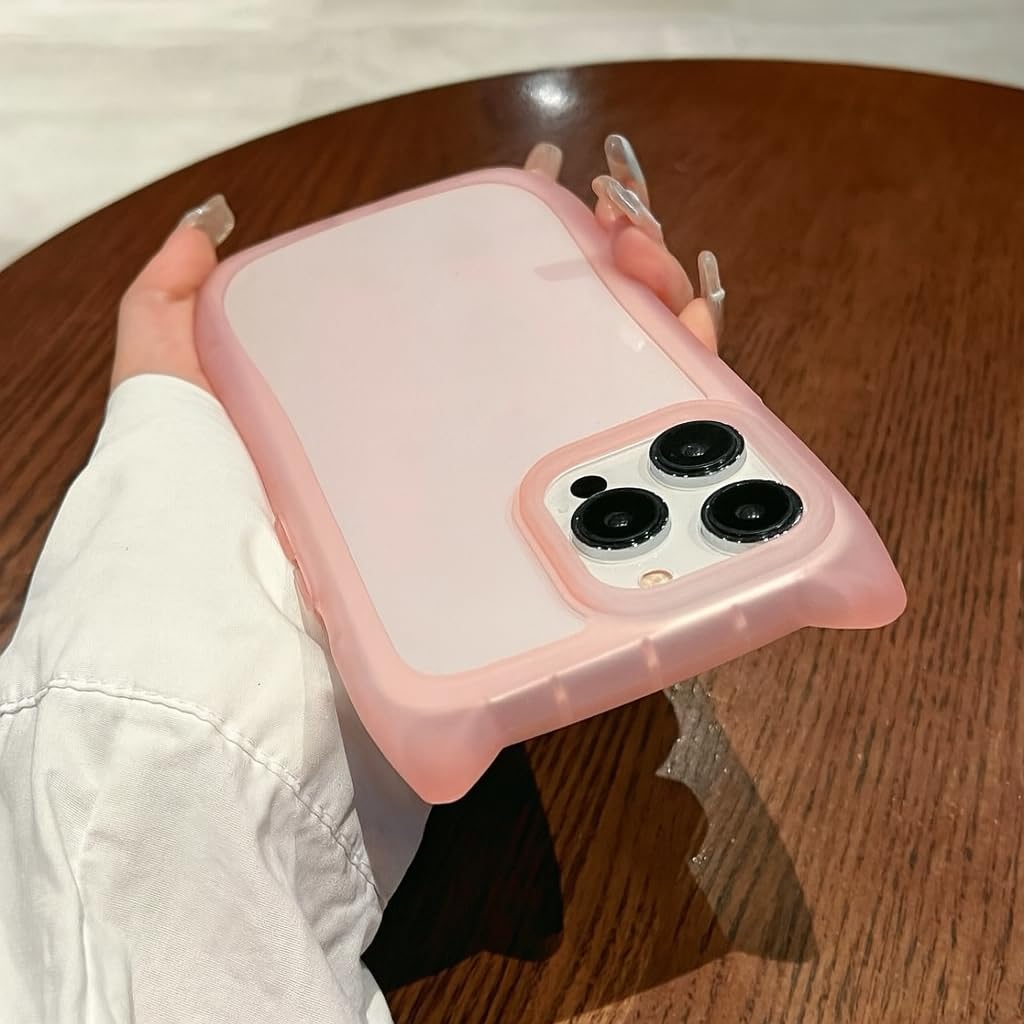 Amazon.co.jp: 猫耳デザイン ソフトクリアスマホケース ピンク