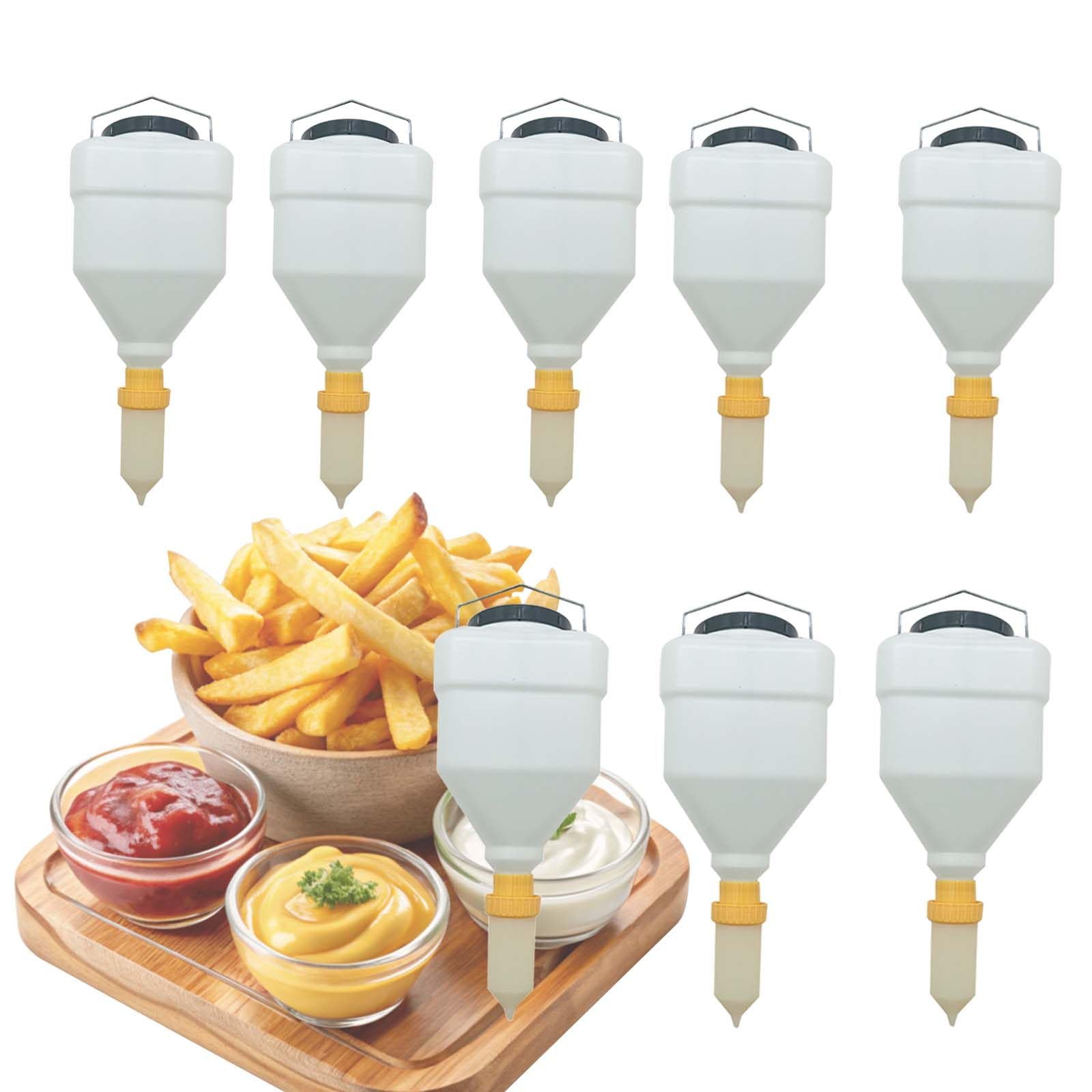 Dispensador de salsa recargable con soporte giratorio, botella de gran capacidad para asar y aderezar