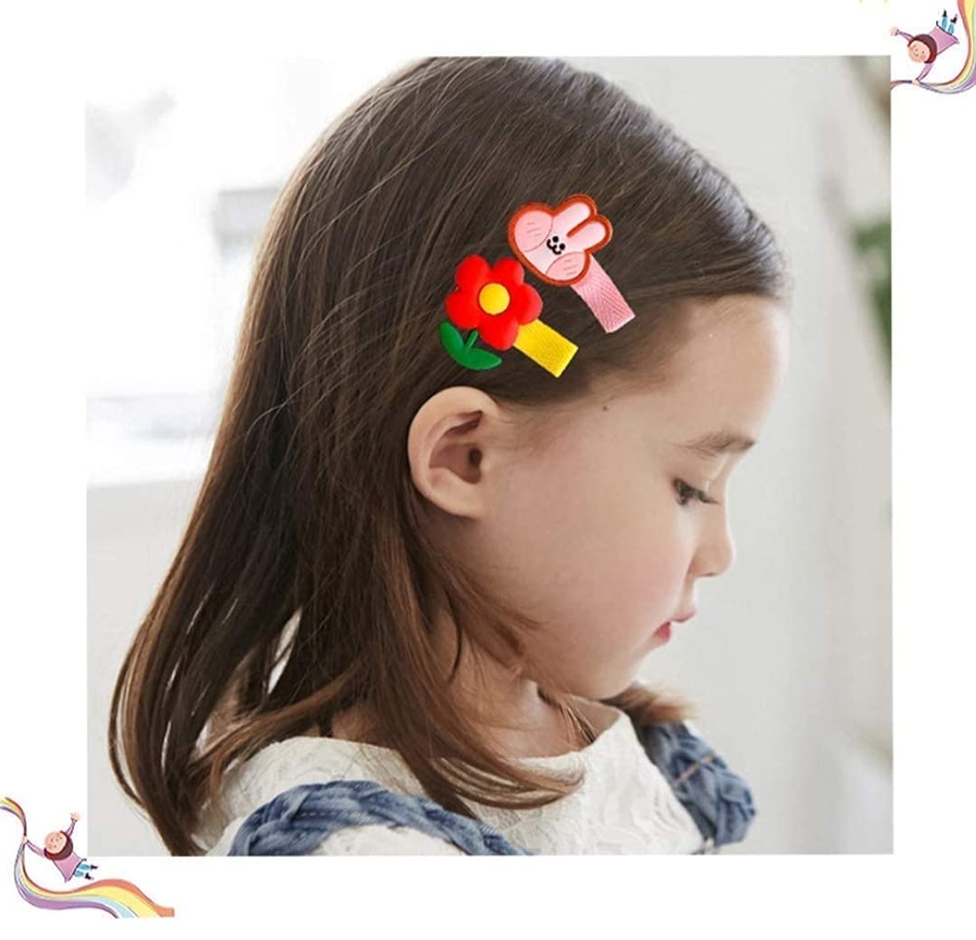 Rubela Sonpal Plastic Cute Cartoon Children's Hairpin Ice Cream Cute Girl Baby Hairpin Side Clip Hair Accessories For Girls & Kids, Animal Model, Pack of 10 4