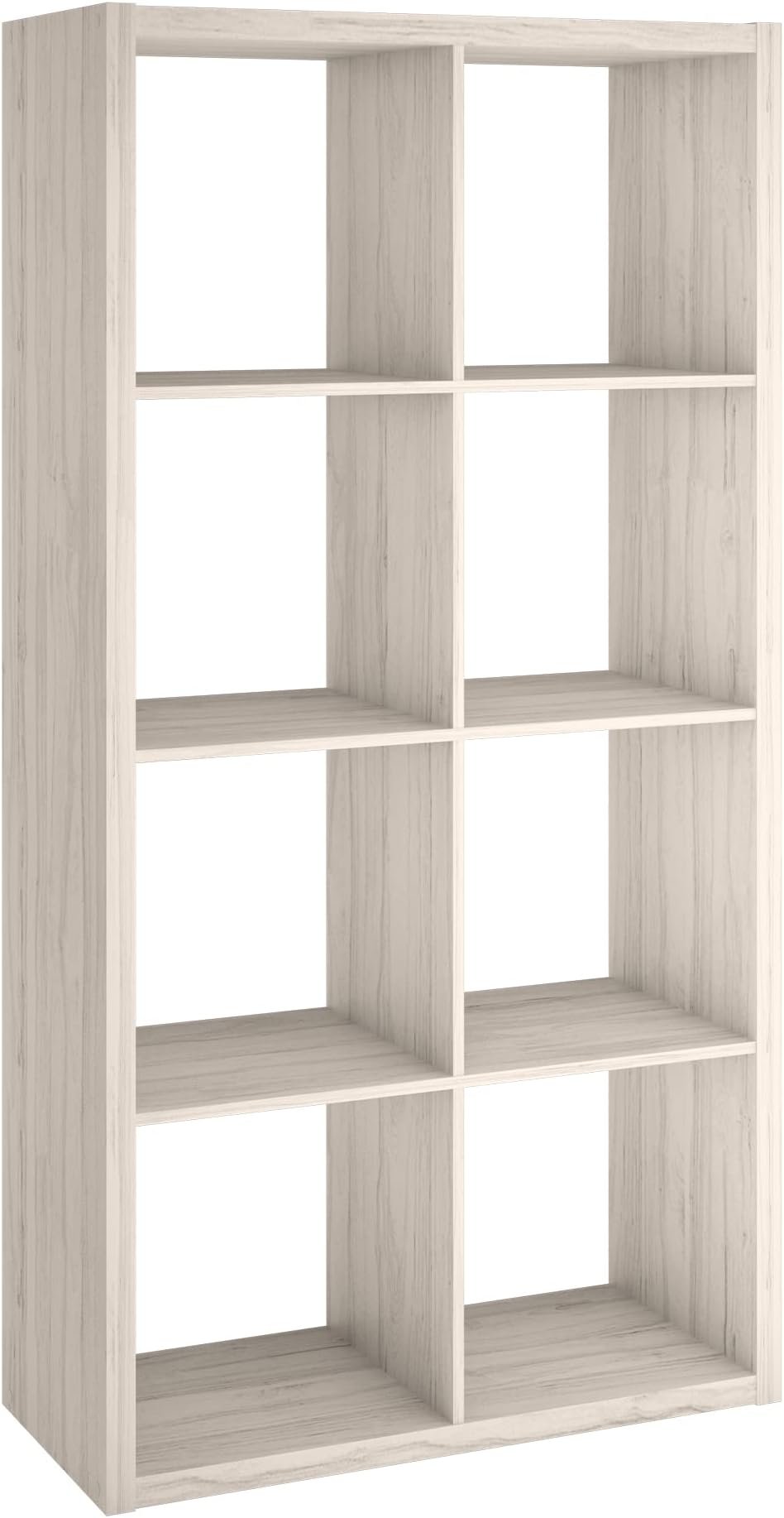 Decorative Open Back 8-Cube Storage Organizer, Bleached Walnut