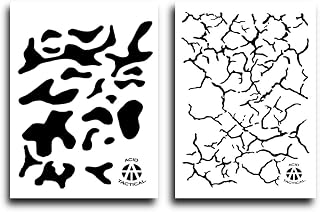 Acid Tactical® 2 Pack - 9x14 Camouflage Airbrush Spray Paint Camo Stencils - Jon Boat Template Multicam/Cracked Earth