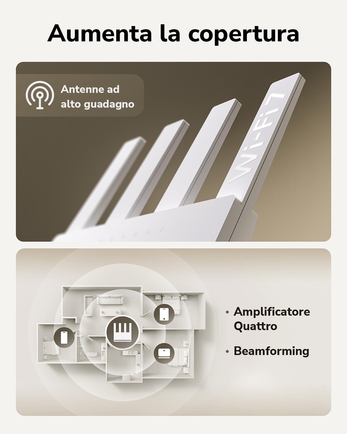 Router Cudy Dual Band BE3600 Wi-Fi 7 WR3600E 4 porte Gigabit, Quad Core 2.0 GHz, 4 antenne client e server VPN, supporto Cudy Mesh e APP, Cloud Control