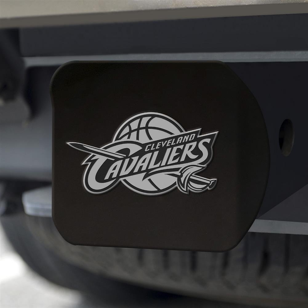 Cleveland Cavaliers Black Metal Hitch Cover with 3D Gray Team Logo by FANMATS - Unique Round Molded Design – Easy Installation on Truck, SUV, Car - Ideal Gift for Die Hard Basketball Fan