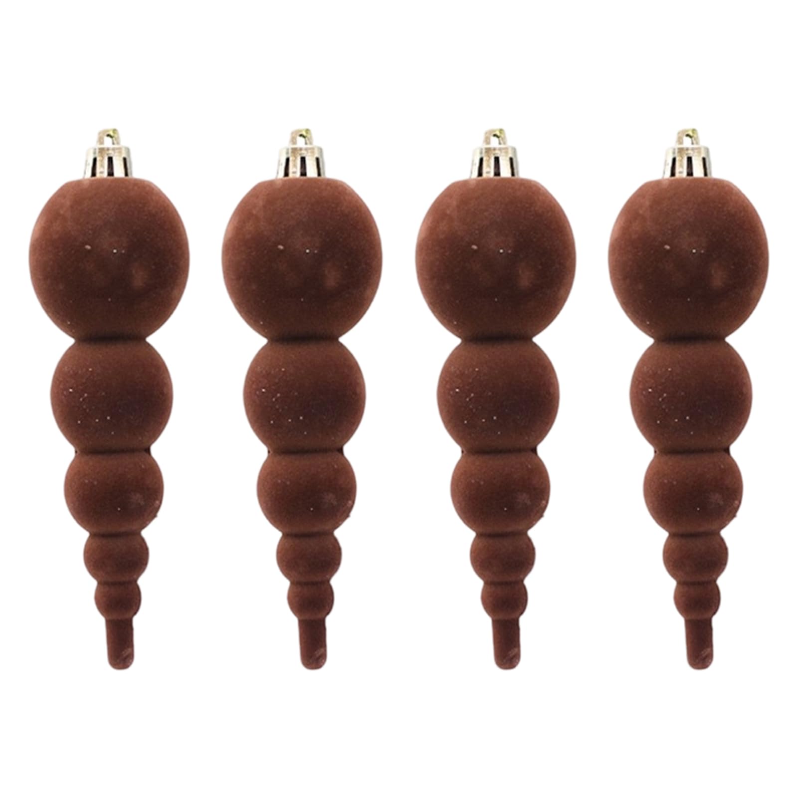 4PCS Flocking Velvety Christmas Gourd Ornaments Festive Hanging Tree Decorations for Holiday Home Flocking Calabash Christmas Ornaments