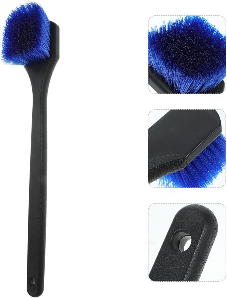 Zerodeko 2pcs Tire Brush and Wheel Rim Cleaning Brush Set, Long Handle Hard Bristle Car Wash Tool for Truck, Rv, and Automotive Tire Detailing and Dirt Removal